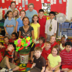 Gloria and one of her classes from middle school